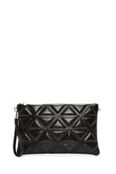 Women's Black Long Chain Strap Quilted Clutch Bag | Derimod