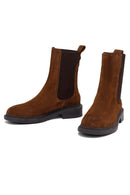Women's Tan Suede Leather Chelsea Boot | Derimod