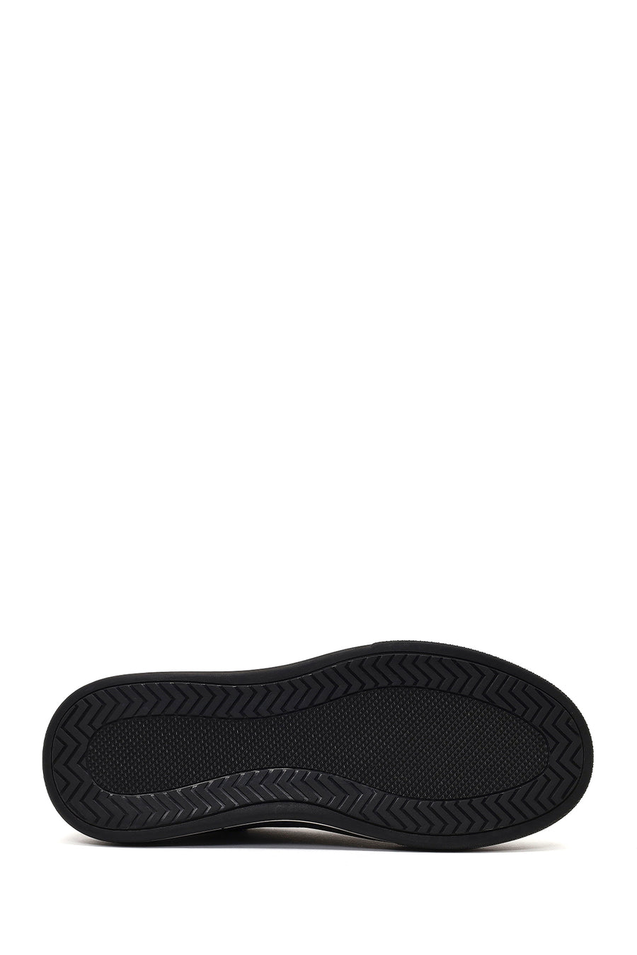 Male Black Lace-Up Thick-Soled Leather Sneaker