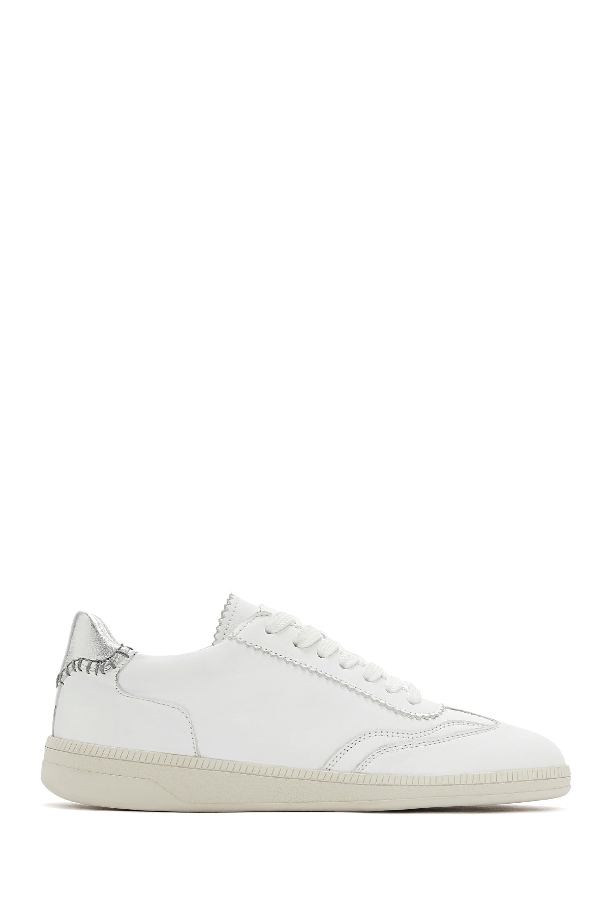 Women's White Lace-Up Leather Sneaker 25SFD370918 | Derimod