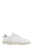 Women's White Lace-Up Leather Sneaker | Derimod