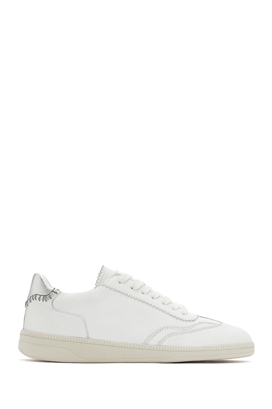 Women's White Lace-Up Leather Sneaker 25SFD370918 | Derimod