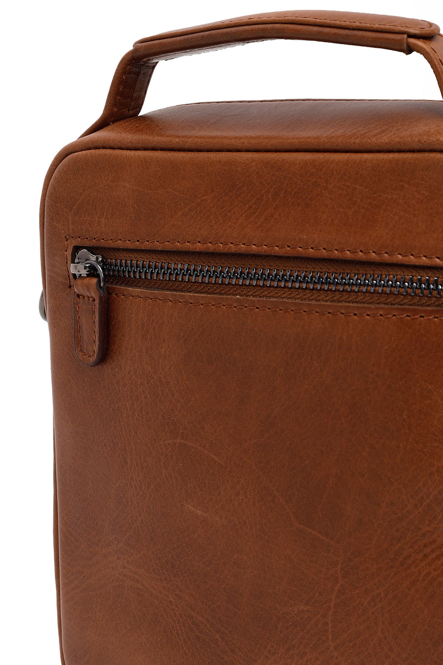 Male Brown Long Strap Leather Handbag