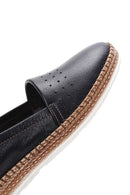 Women's Black Leather Comfort Loafer | Derimod