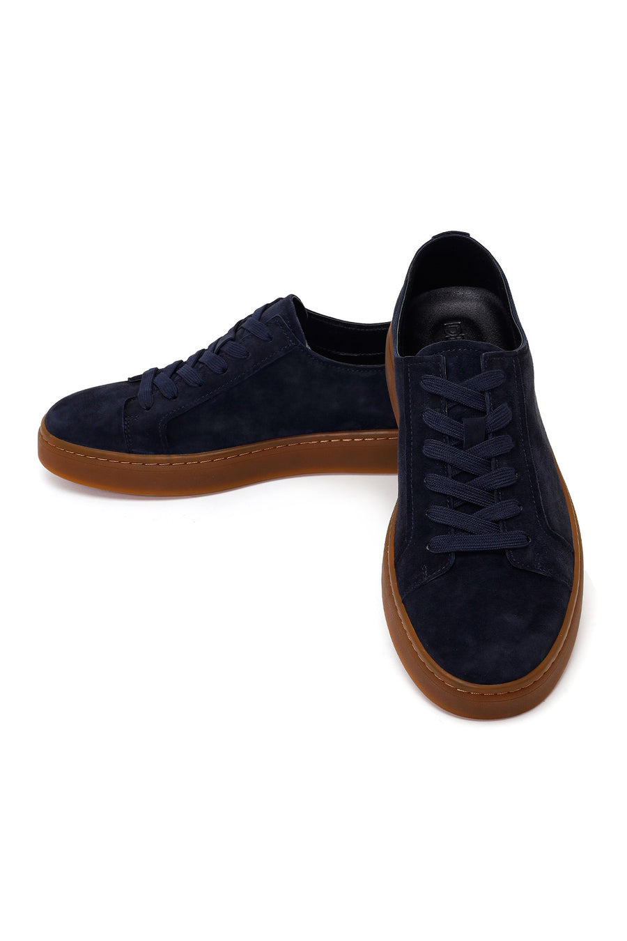 Male Navy Lace-up Suede Leather Sneaker