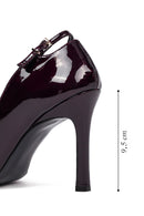 Kadın Bordo İnce Topuklu Rugan Deri Stiletto | Derimod