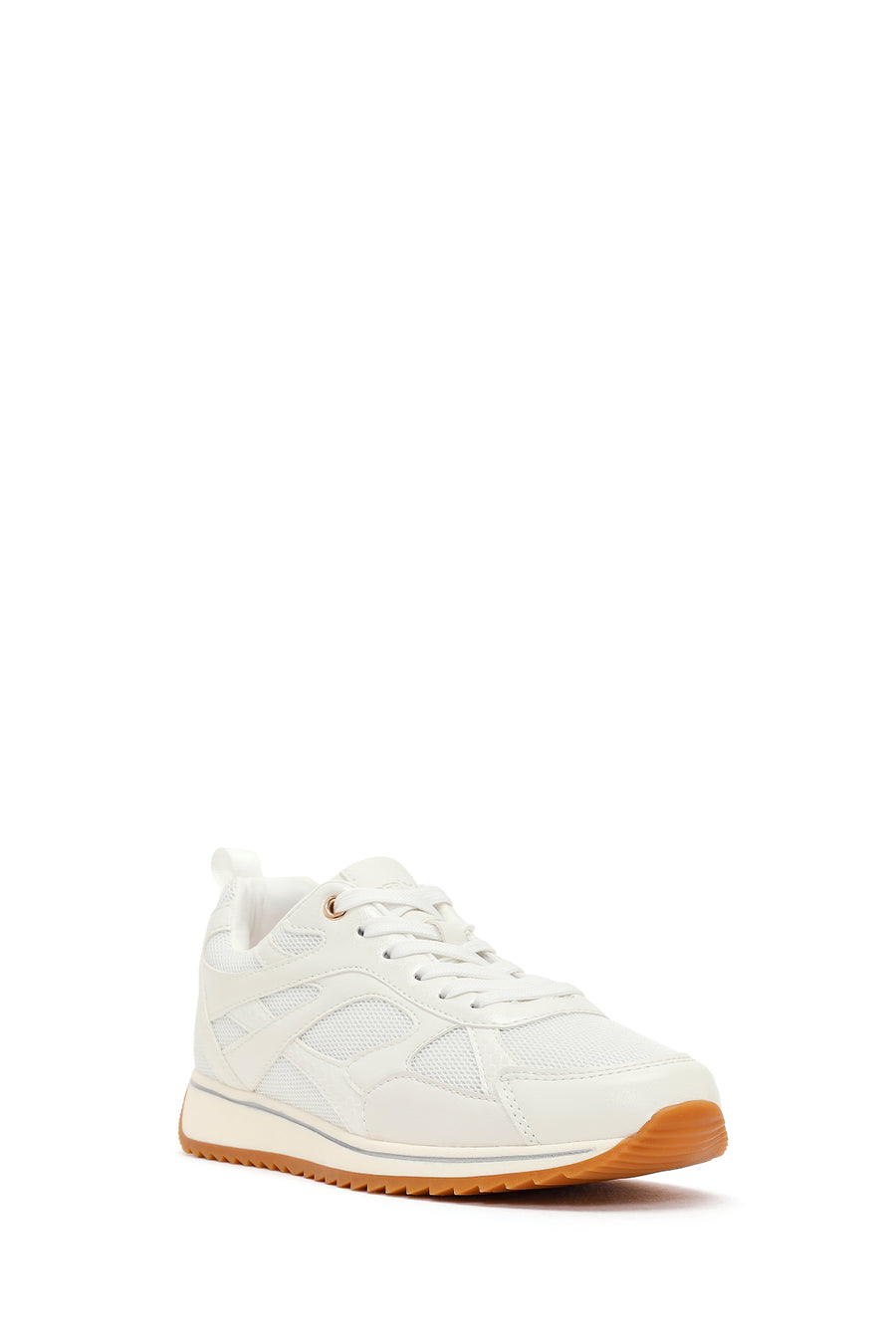 Women's White Lace-Up Sneaker