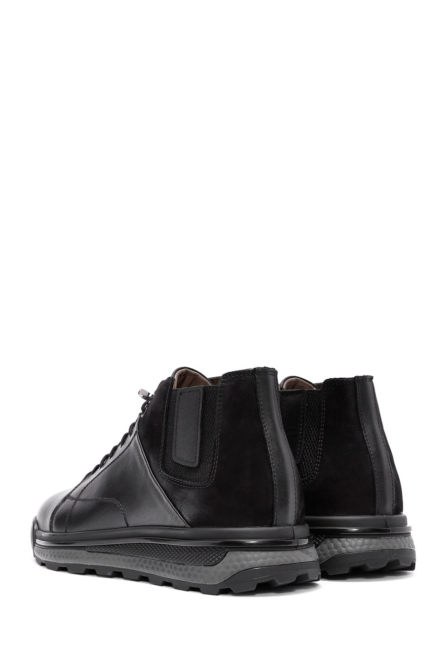 
Men's Black Lace-Up Ankle Leather Boot
