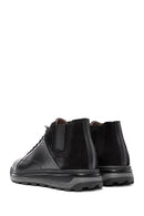 Men's Black Lace-Up Leather High Top Sneakers | Derimod