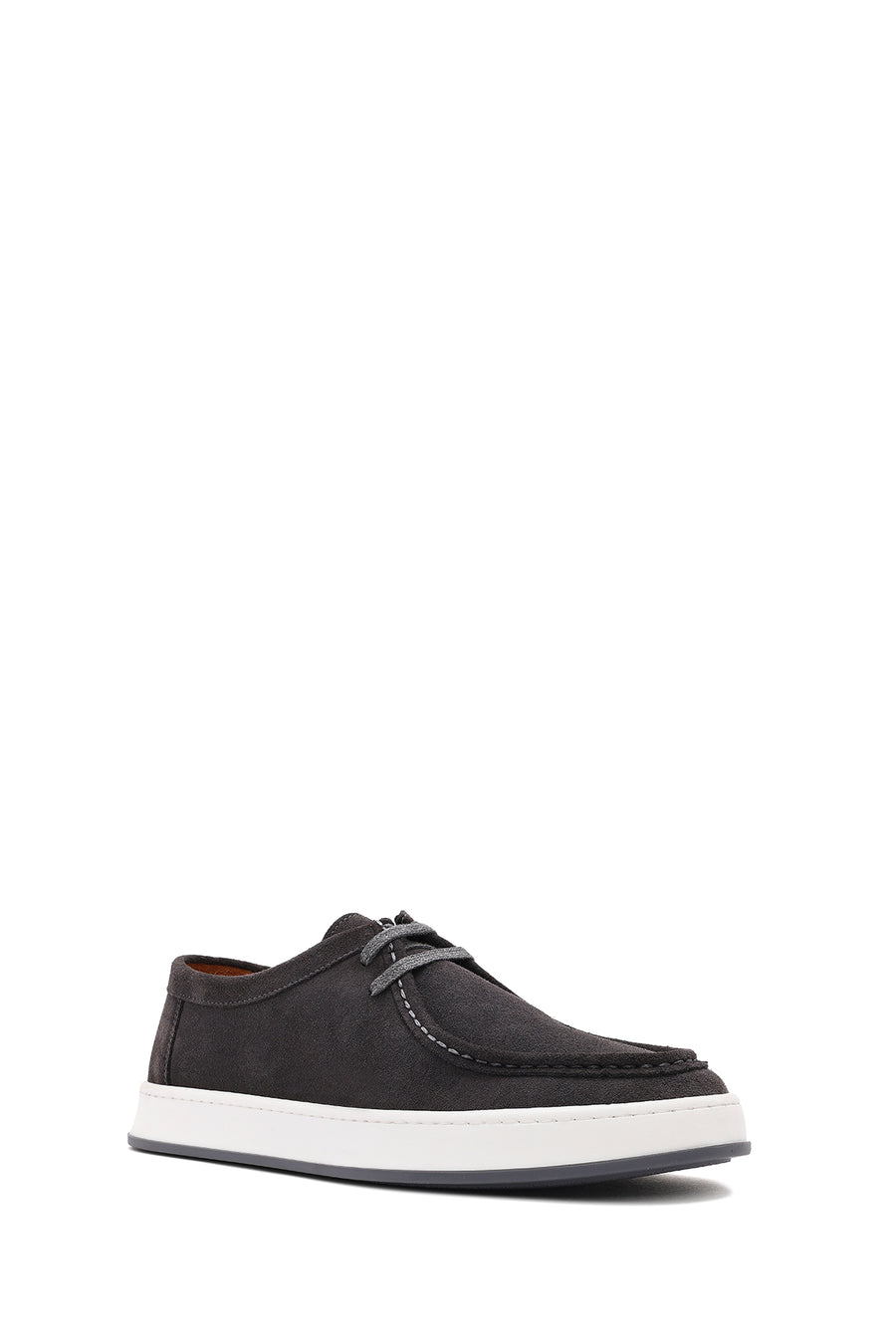 Men's Gray Lace-up Suede Leather Casual Shoes