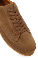 Erkek Vizon Bağcıklı Süet Deri Sneaker | Derimod