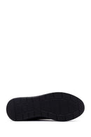 Woman Black Lace-Up Thick-Soled Leather Sneaker | Derimod