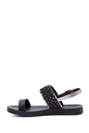 Women's Black Flat Sandals | Derimod