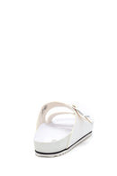 Men's Leather Double Buckle Slippers | Derimod