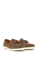 Erkek Bej Püsküllü Süet Deri Casual Loafer | Derimod