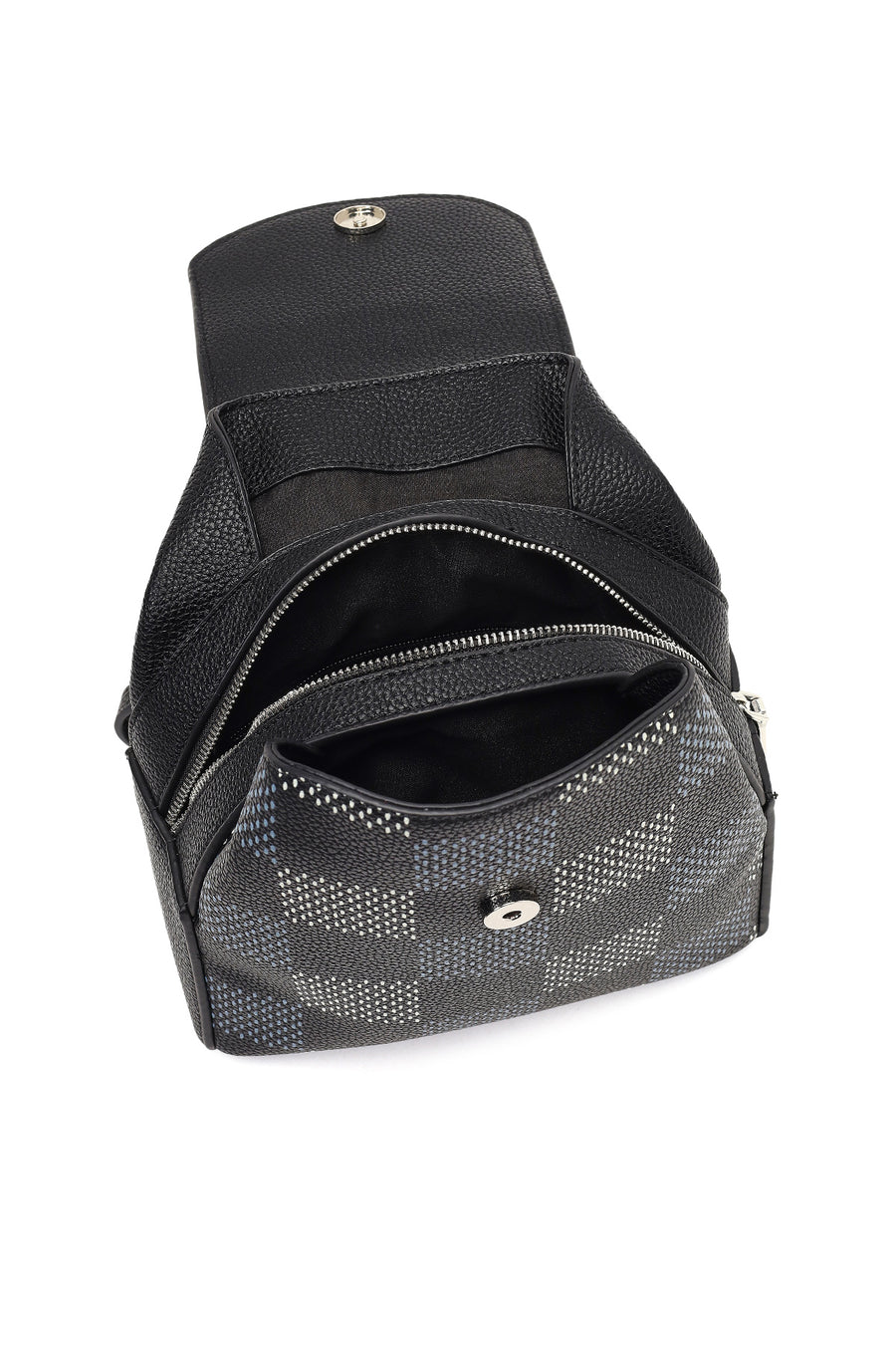 Women's Black Printed Backpack