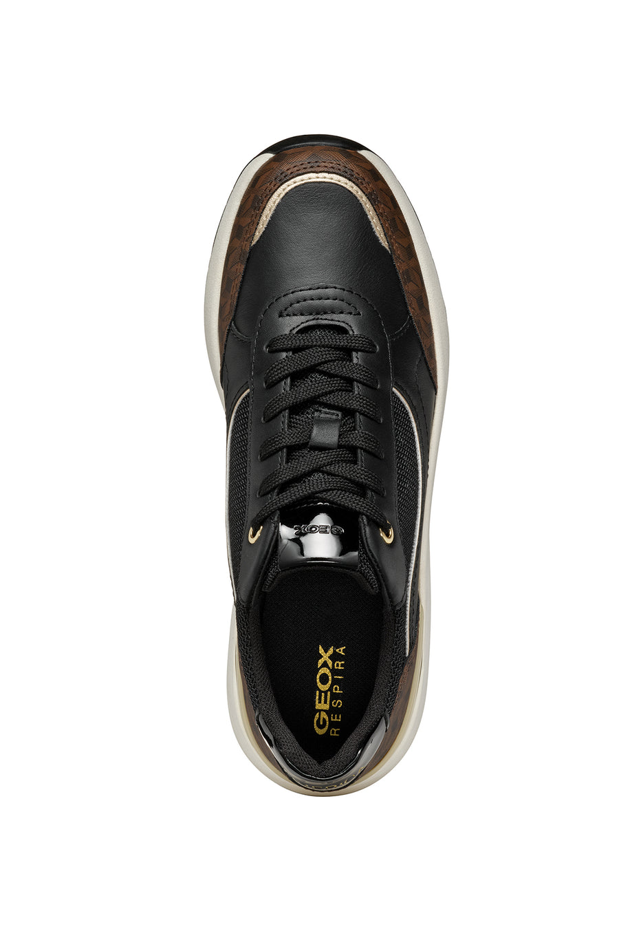Geox Kadın Siyah D Spherica Bağcıklı Deri Sneaker