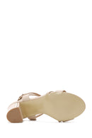 Women's Beige Ankle Strap Heeled Sandals | Derimod