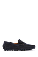 Derimod Fly Men's Navy Blue Suede Leather Loafer | Derimod