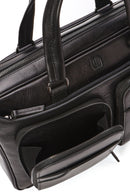 Men's Black Long Strap Leather Briefcase | Derimod