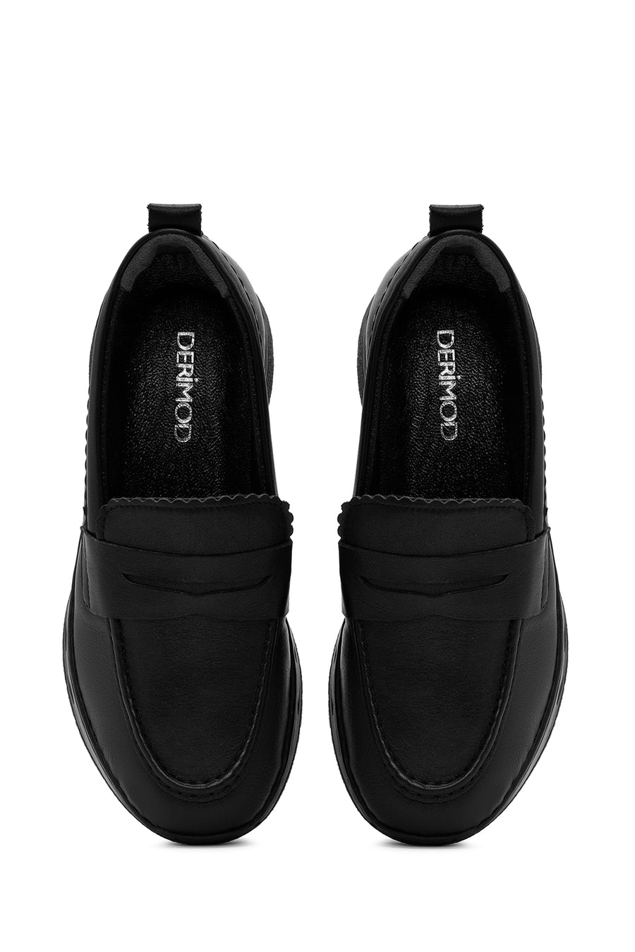 Kadın Siyah Deri Comfort Loafer