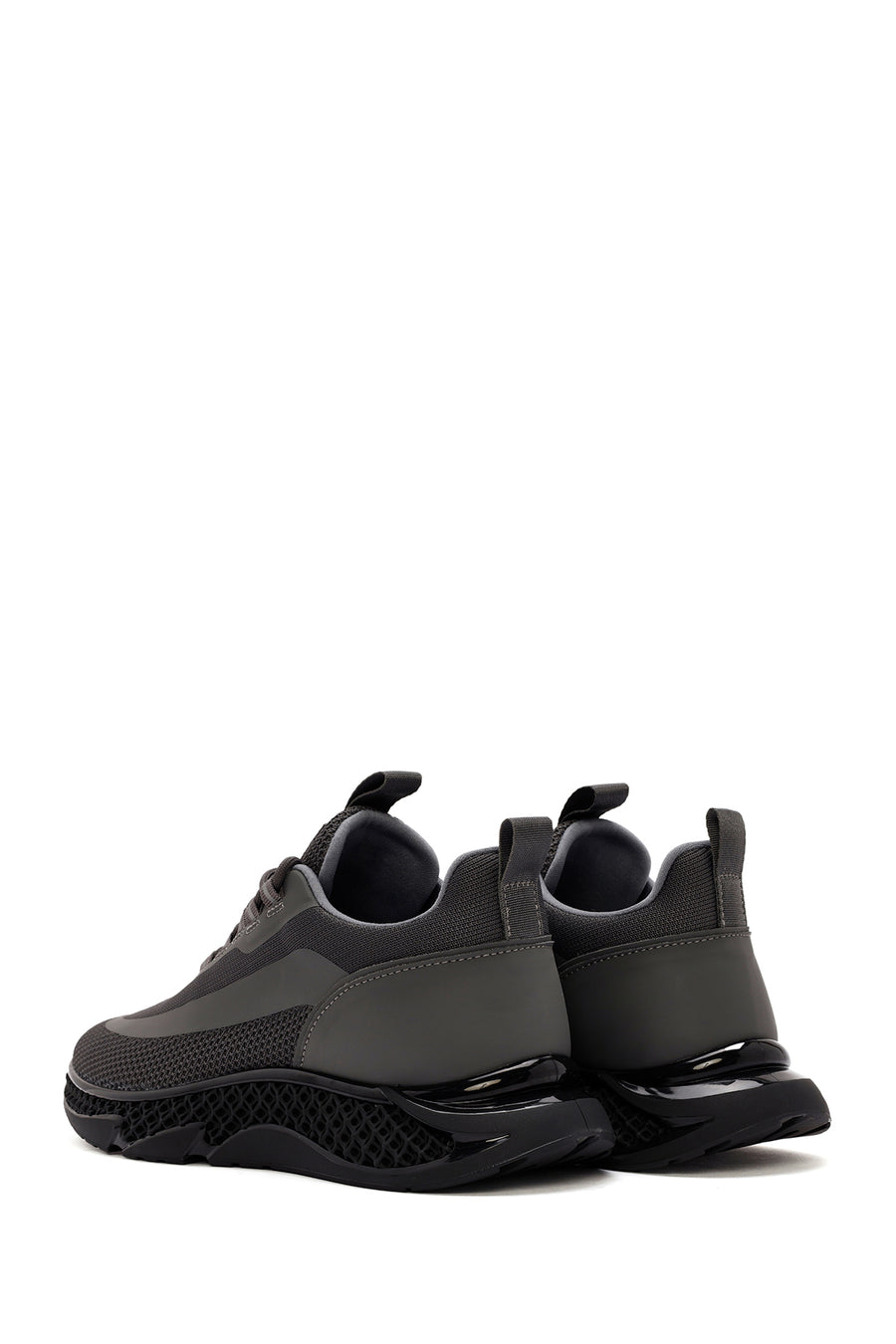 Derimod Zero Men's Grey Thick-Soled Laced Fabric Sneaker