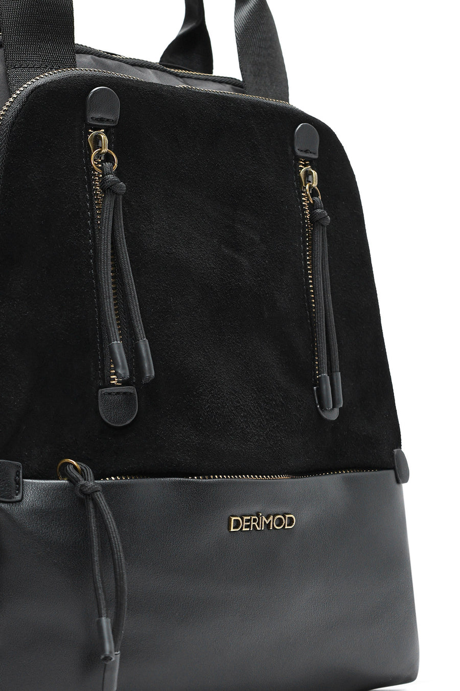 Women's Black Suede Backpack