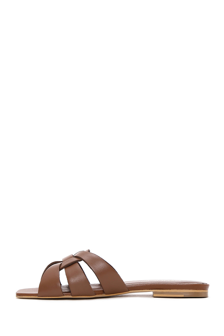 Women's Tan Leather Slippers