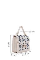 Women's Beige Printed Long Strap Shoulder Bag | Derimod