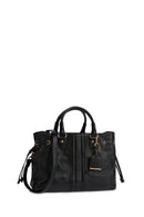 Geox Women's Black Marsila Long Strap Leather Handbag | Derimod