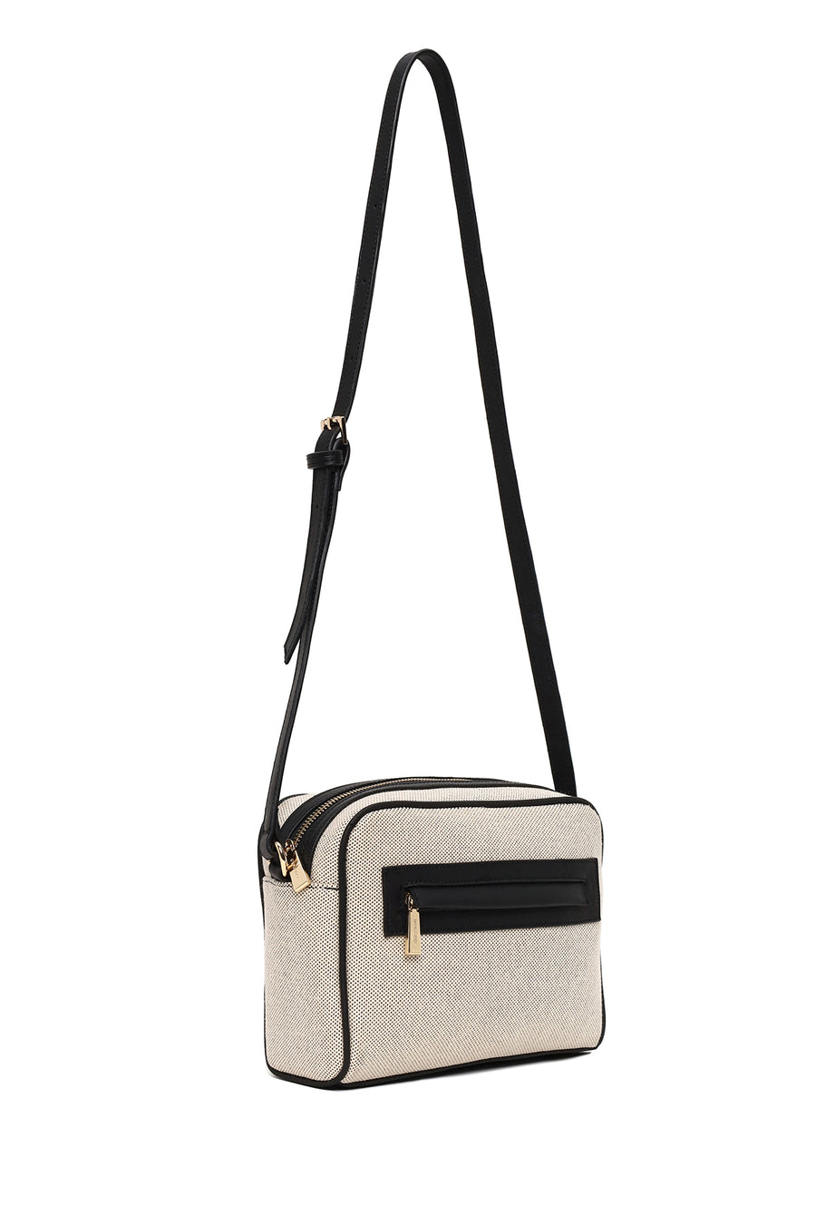 Woman Cream Long-Strap Printed Crossbody Bag