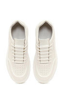 Erkek Beyaz Bağcıklı Deri Sneaker | Derimod