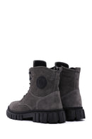 Men's Anthracite Zippered Suede Leather Casual Boots | Derimod