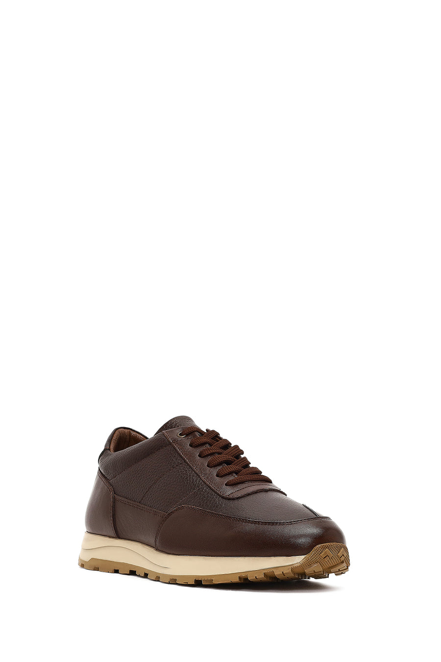 Men's Brown Lace-up Leather Casual Sneaker