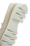 Women's Tan Buckled Suede Masculine Loafer | Derimod