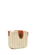 Women's Cream Long Strap Straw Crossbody Bag | Derimod