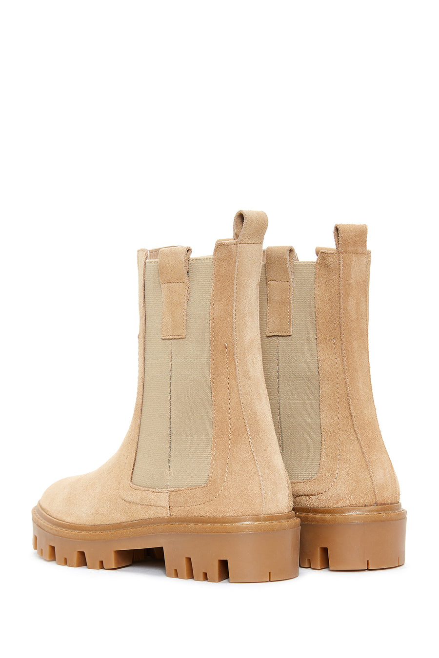 Women's Beige Suede Leather Chelsea Boots