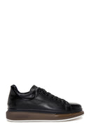 Men's Black Leather Thick Soled Leather Sneaker | Derimod