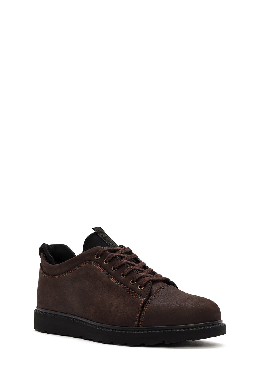 Men's Brown Lace-Up Leather Sneaker