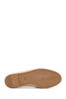 Women's Beige Leather Masculine Loafer | Derimod