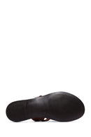 Women's Brown Leather Slippers | Derimod