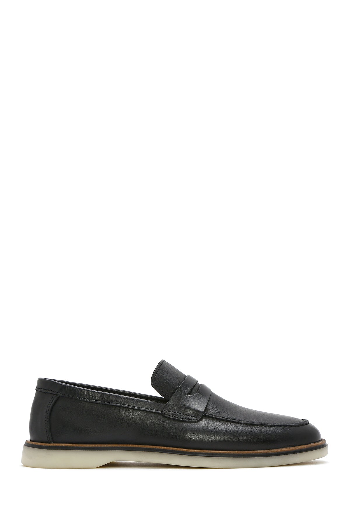Men's Black Leather Casual Loafer 25SFD680718 | Derimod