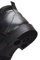 Men's Black Leather Zippered Boots | Derimod