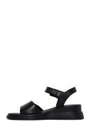 Women's Black Ankle Strap Leather Comfort Sandals | Derimod