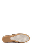 Women's Mink Banded Suede Leather Ballerinas | Derimod