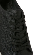 Men's Black Lace-up Thick-Sole Leather Sneaker | Derimod