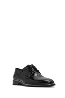 Men's Black Laced Patent Leather Classic Shoes | Derimod