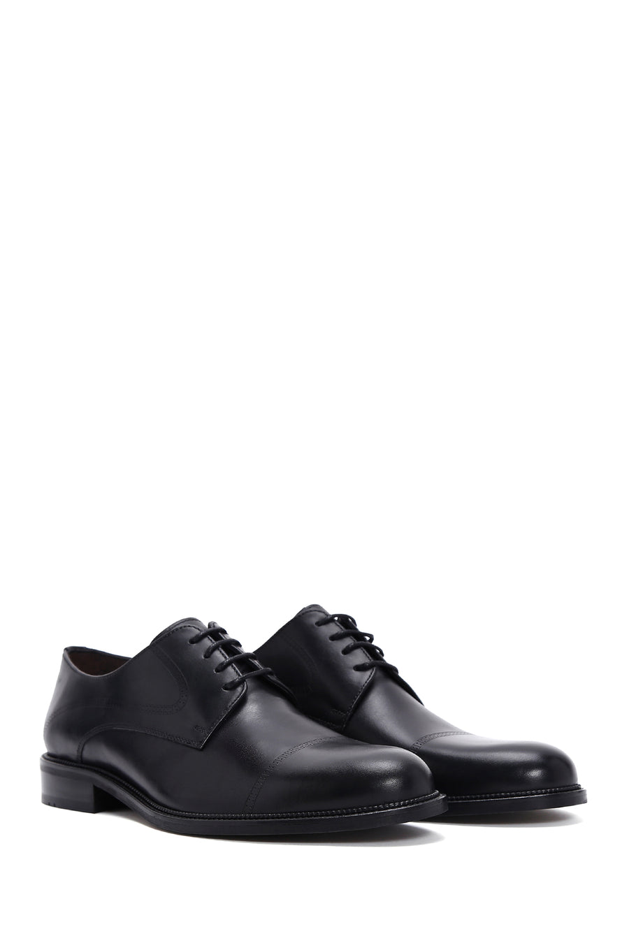 Men's Black Laced Leather Classic Shoes