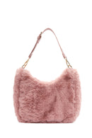 Women's Pink Long Strap Plush Shoulder Bag | Derimod