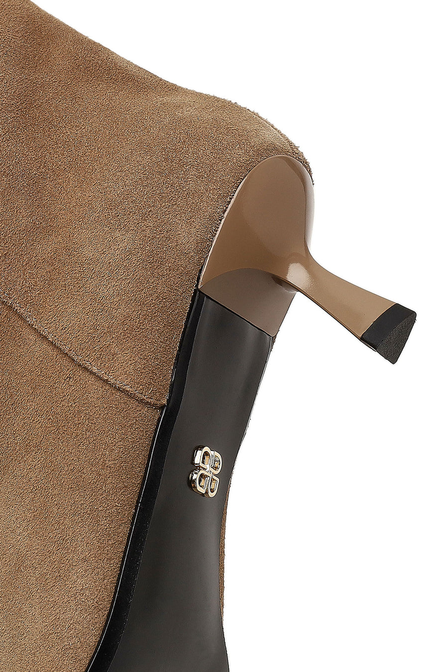 Women's Beige Thin Heeled Suede Leather Boot